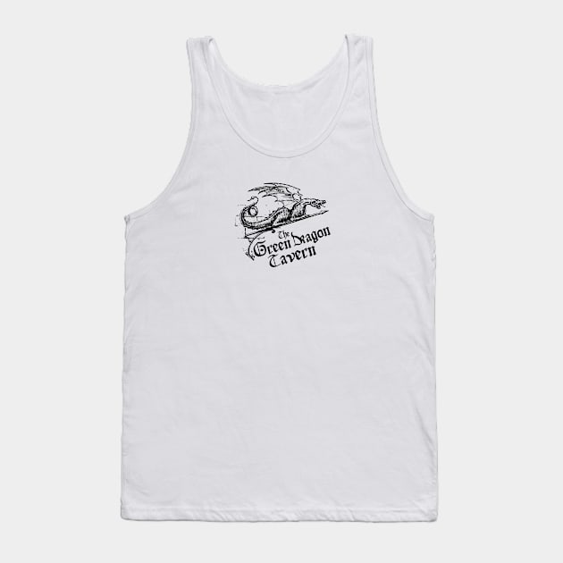 Green Dragon Tavern, Black, Transparent Background Tank Top by Phantom Goods and Designs